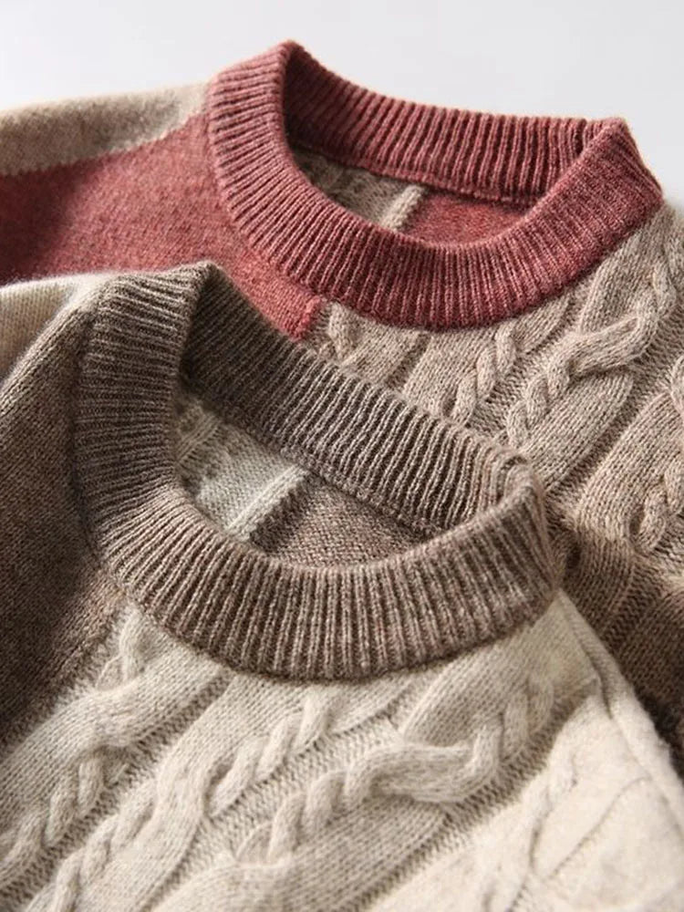 Intarsia Patchwork Sweater