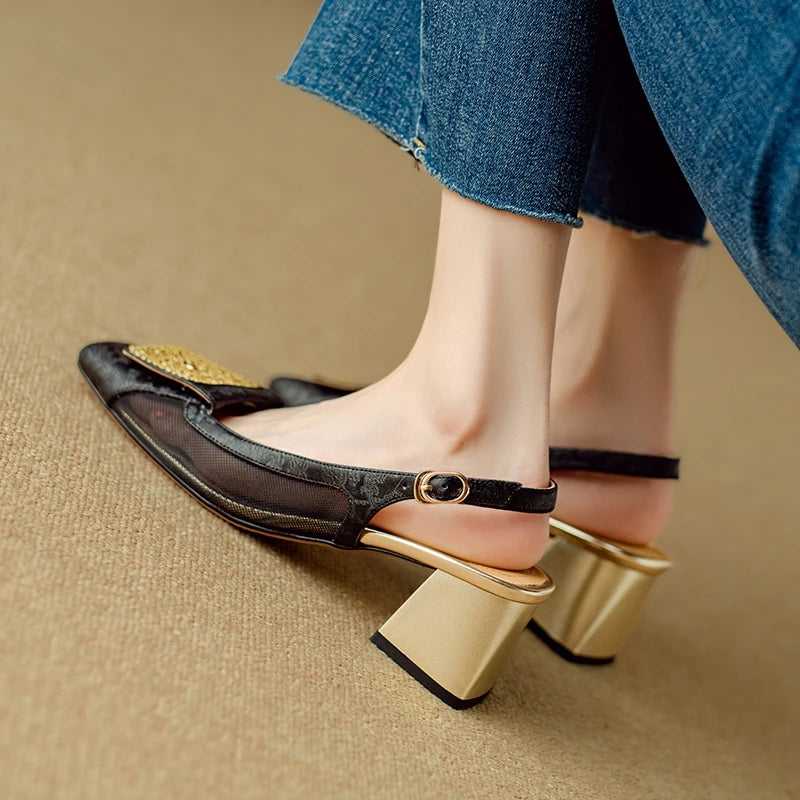 Veronese Mesh Slingback Heels