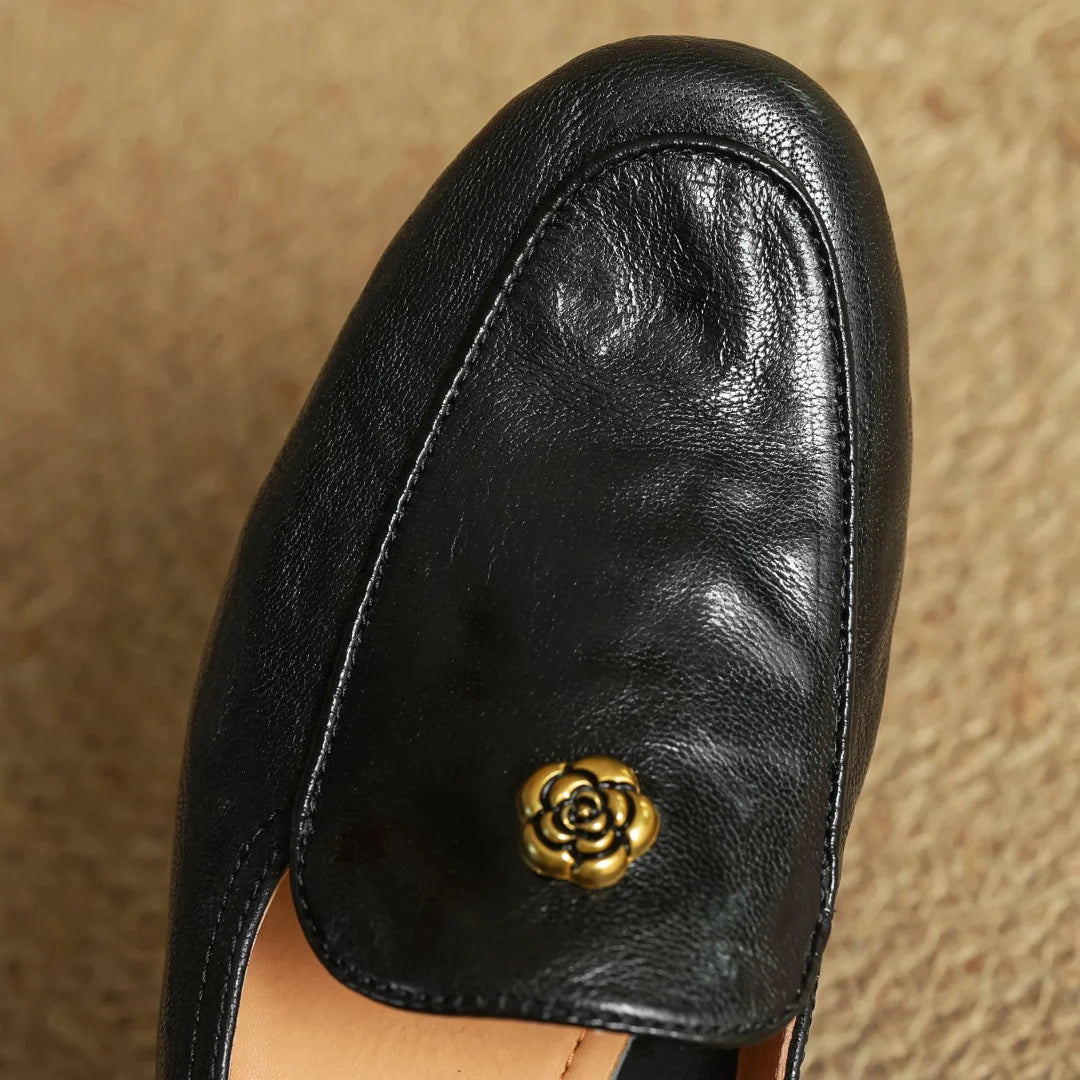 Camellia Leather Loafers