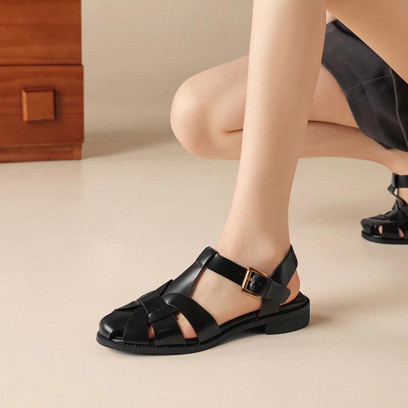 Marcella Caged Leather Sandals