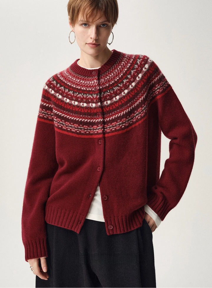 Fair Isle 100% Merino Cardigan