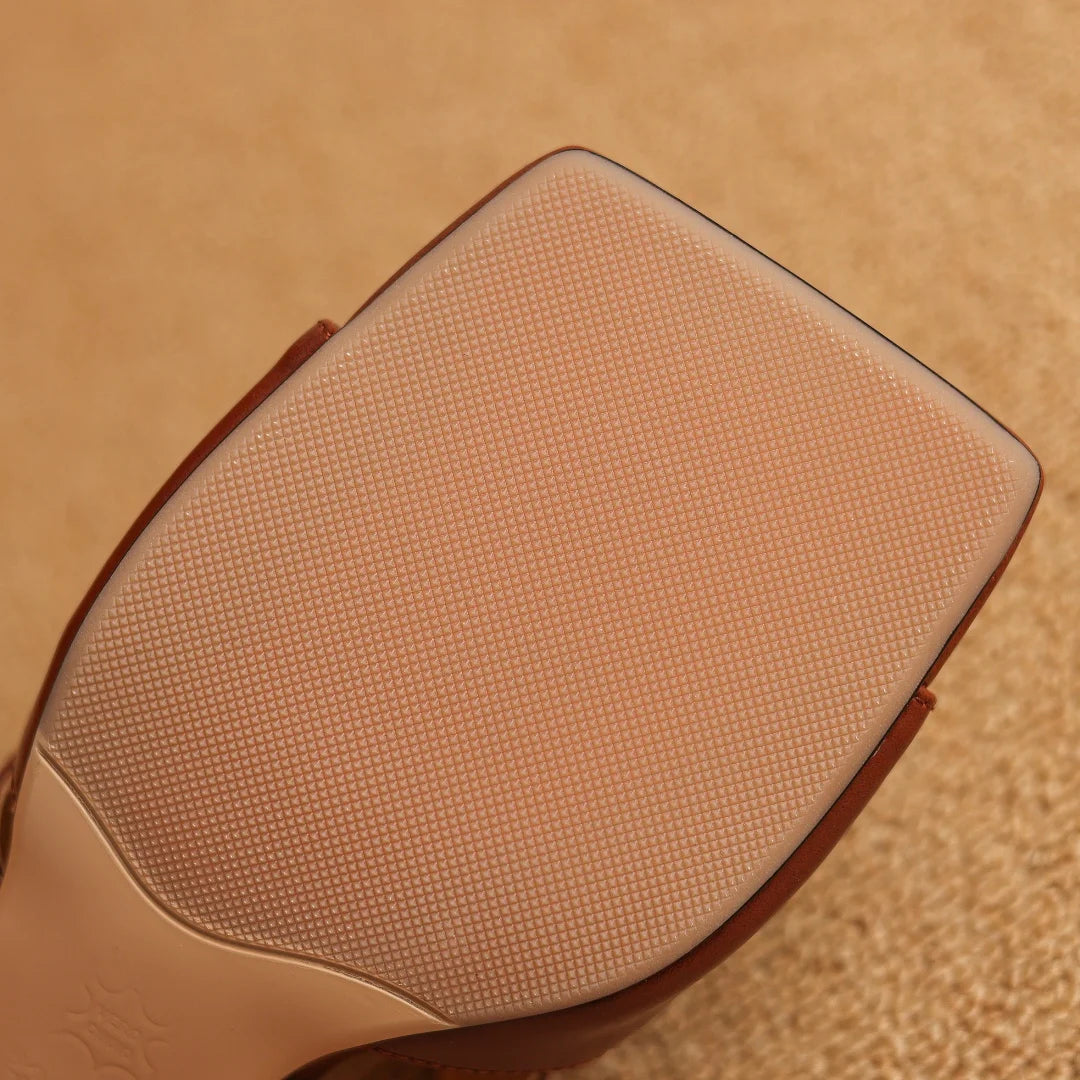 Calice Twin Strap Leather Mules