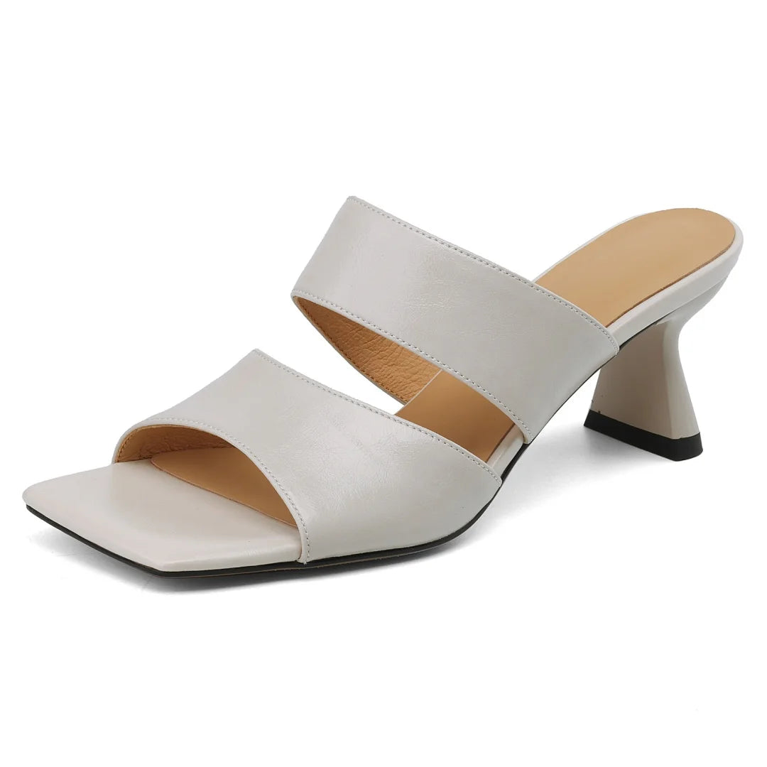 Calice Twin Strap Leather Mules