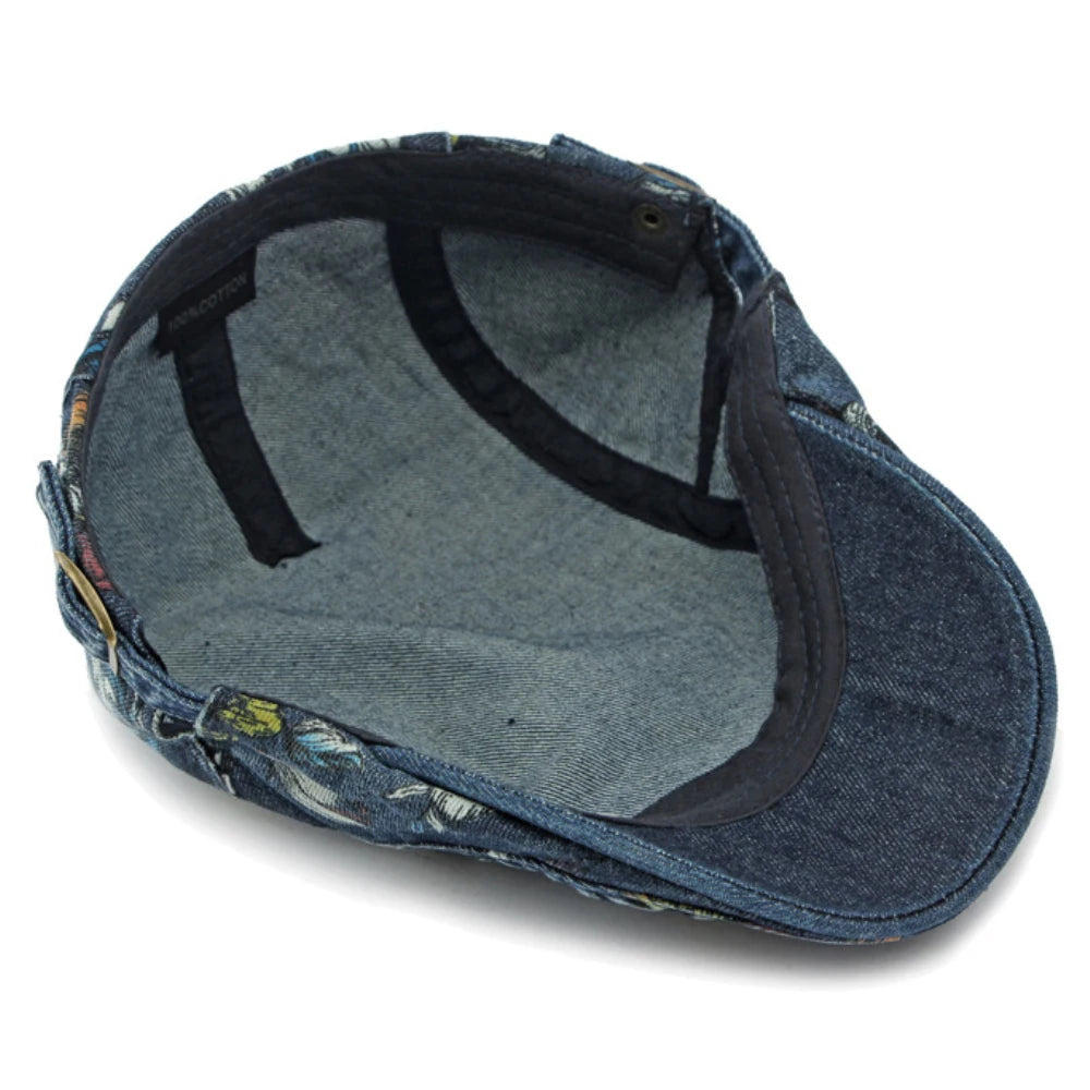 Giardino Floral Denim Beret