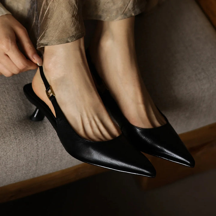 Valina Leather Slingbacks