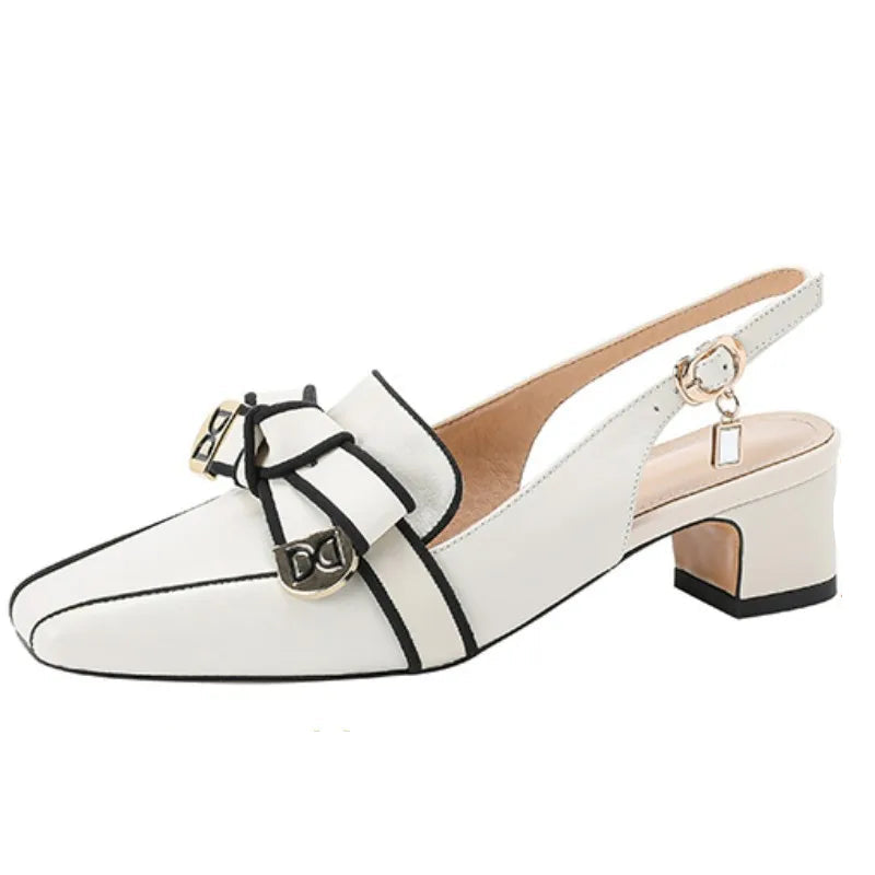 Doppio Fiocco Leather Heels
