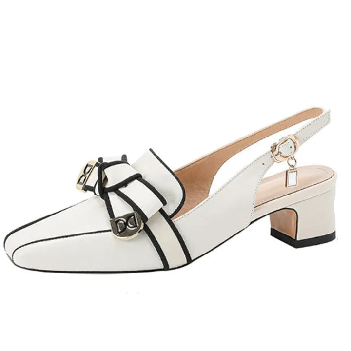 Doppio Fiocco Leather Heels