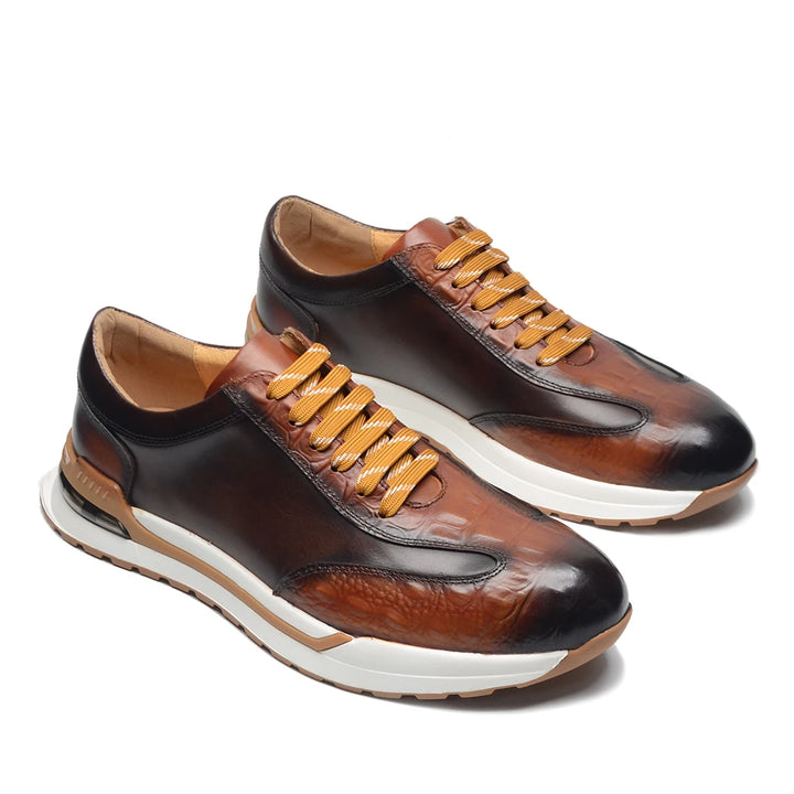 Vittorio Burnished Leather Sneakers