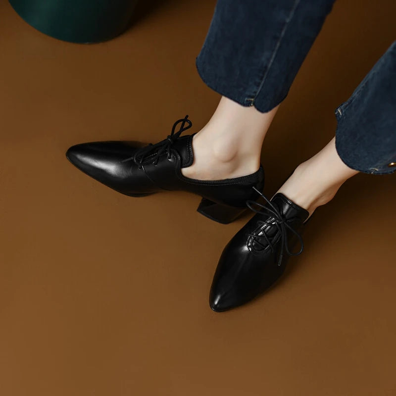 Alessandra Split Leather Pumps