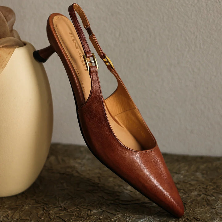Valina Leather Slingbacks