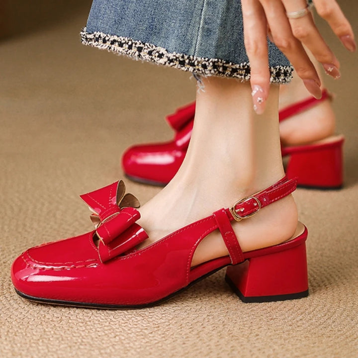 Valette Patent Bow Slingbacks