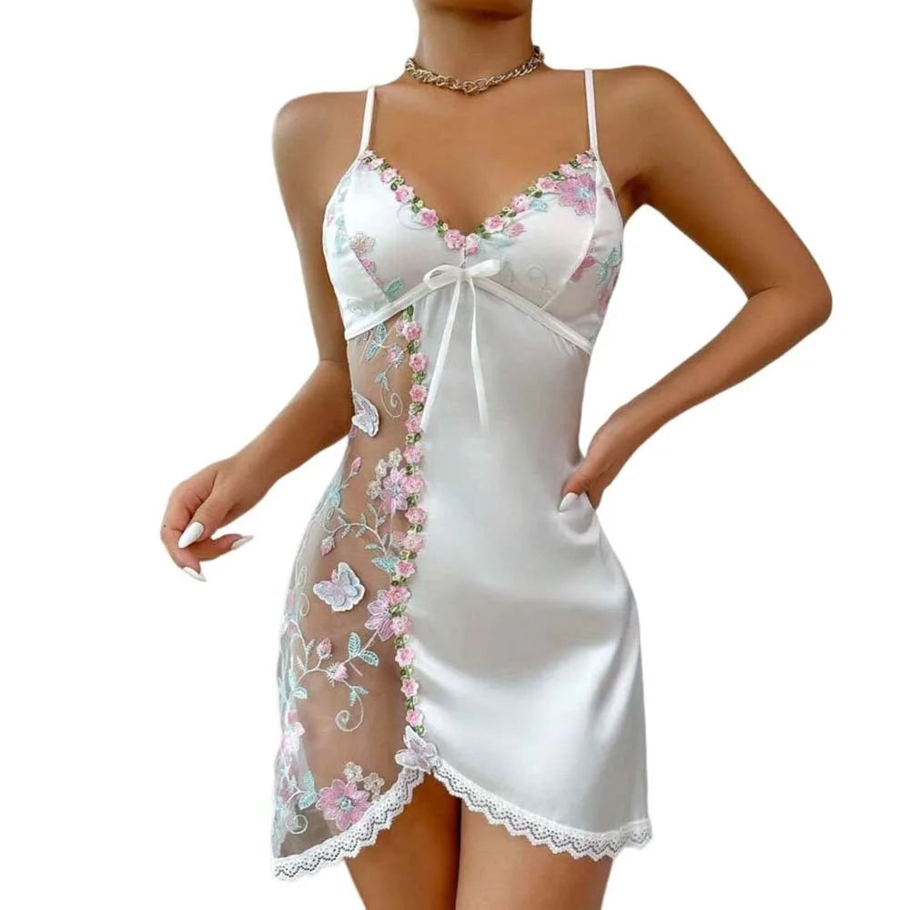 Rugiada Floral Mesh Slip Nightdress