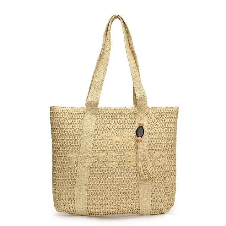 Raffia Weave Straw Tote