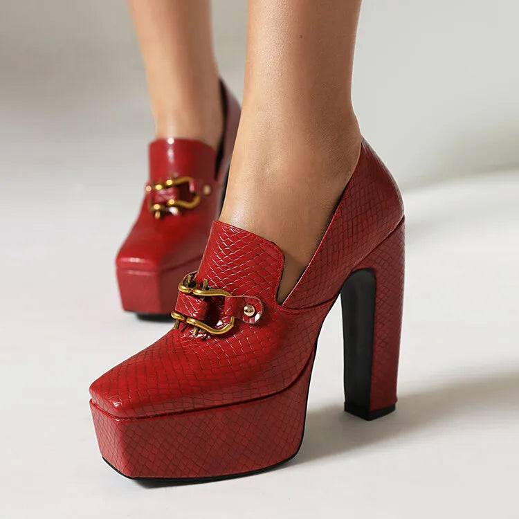 Marchesa Buckle Platform Loafers