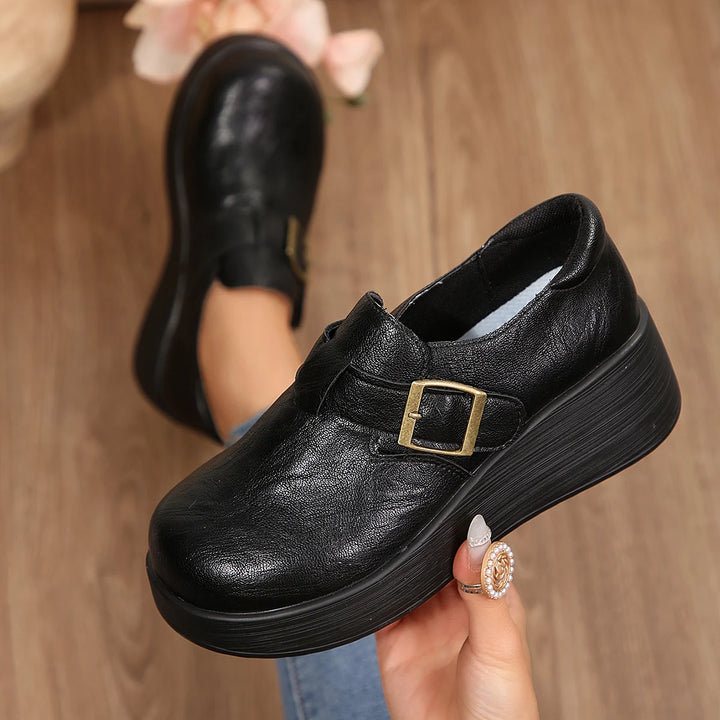 Fibbia Buckle Wedge Loafers
