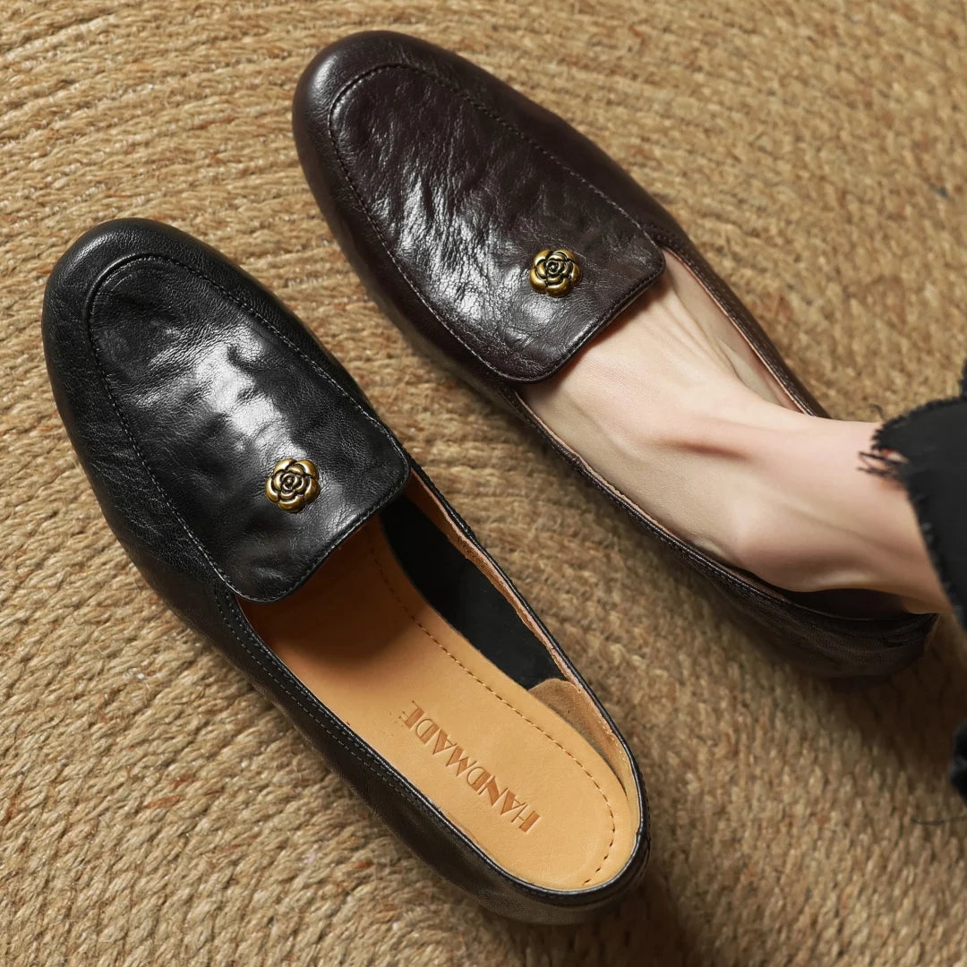 Camellia Leather Loafers