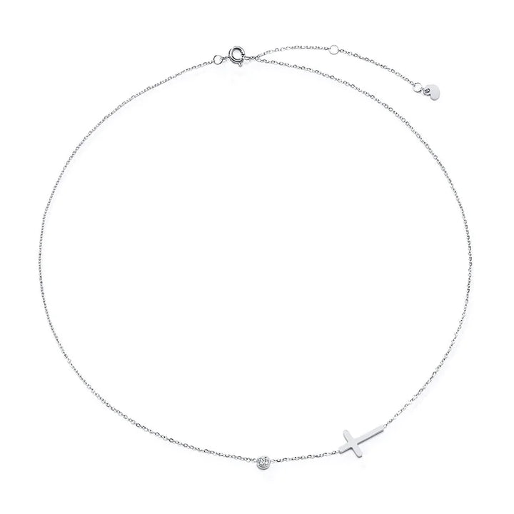 Quiet Faith Side Cross Necklace