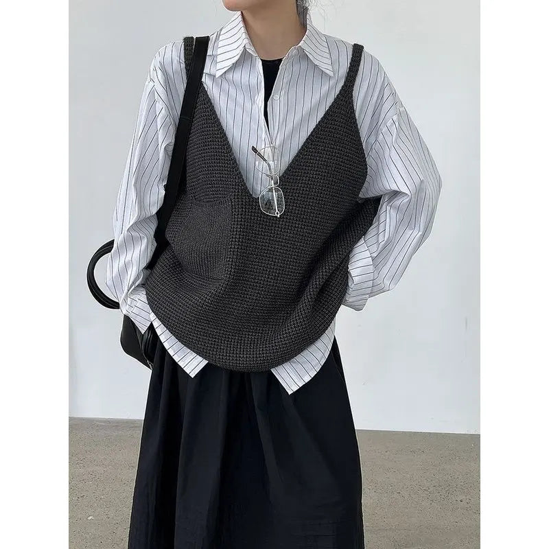Waffleknit Slouch Vest