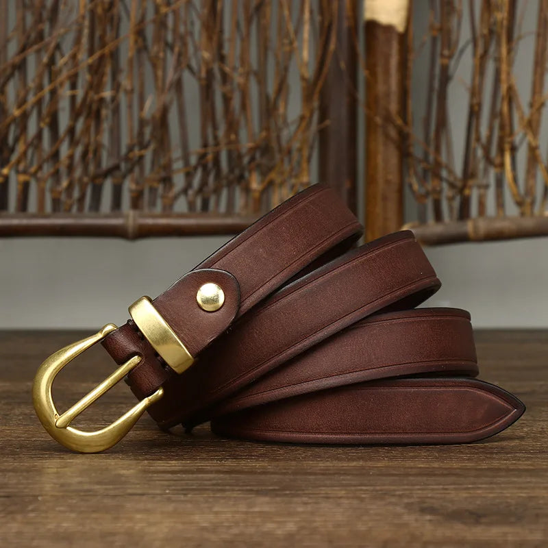Harlow Brass Leather Belt