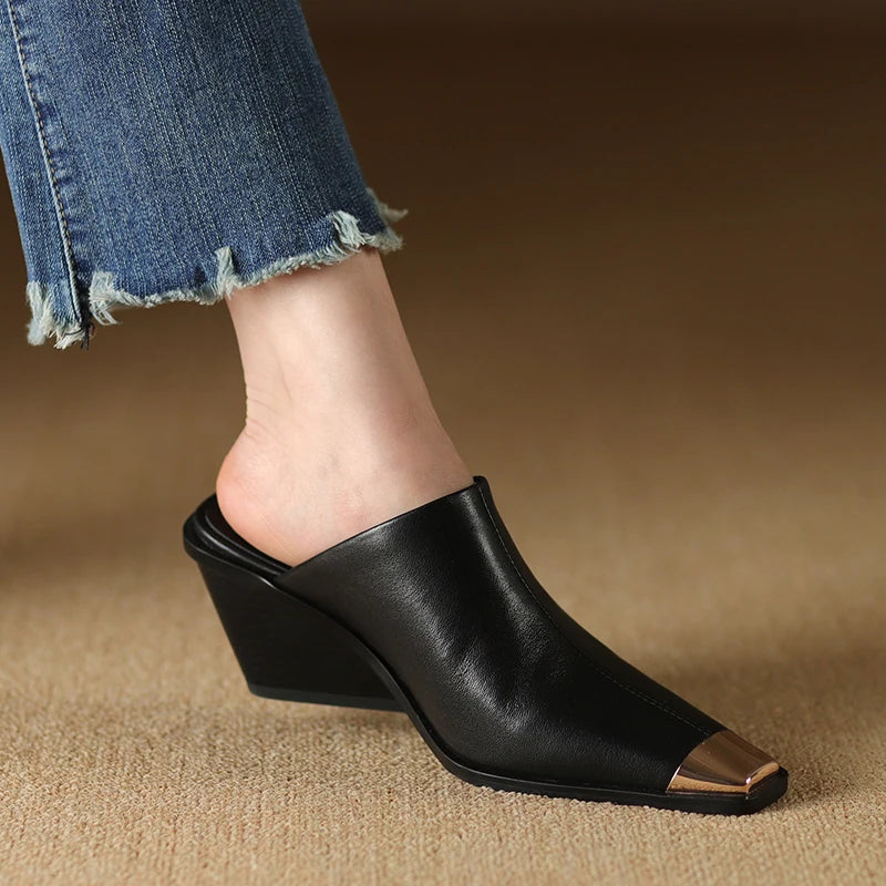 Vionette Leather Mules