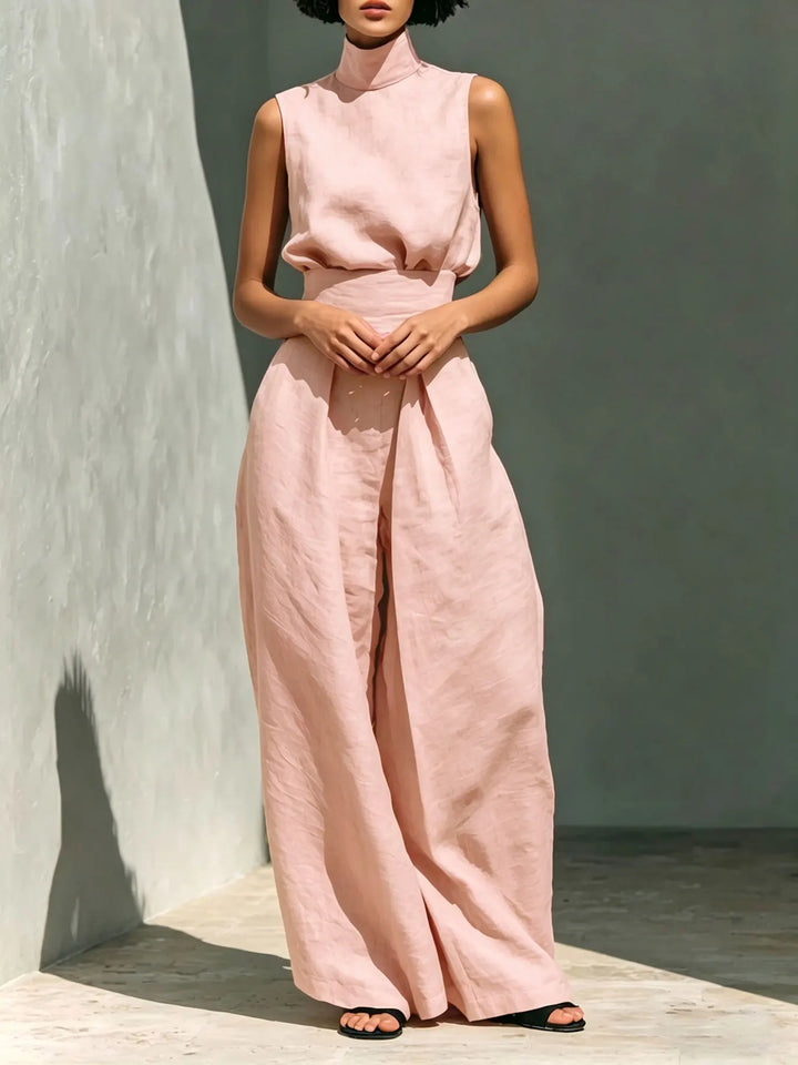Vestale High-Neck Linen Set