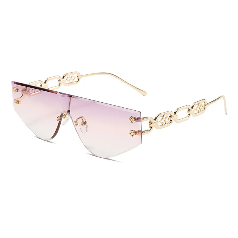 Catenina Chain-Temple Shield Sunglasses