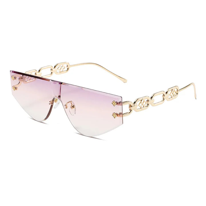 Catenina Chain-Temple Shield Sunglasses
