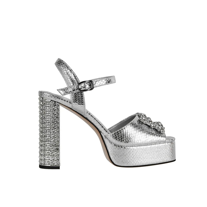 Brillante Crystal Heel Platform Sandals