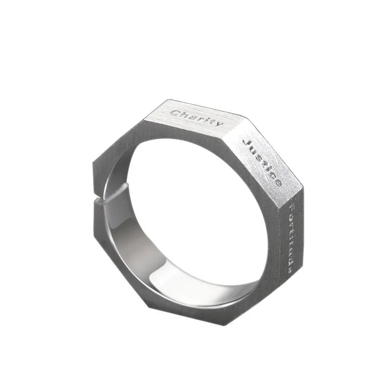 Seven Virtues Engraved Ring