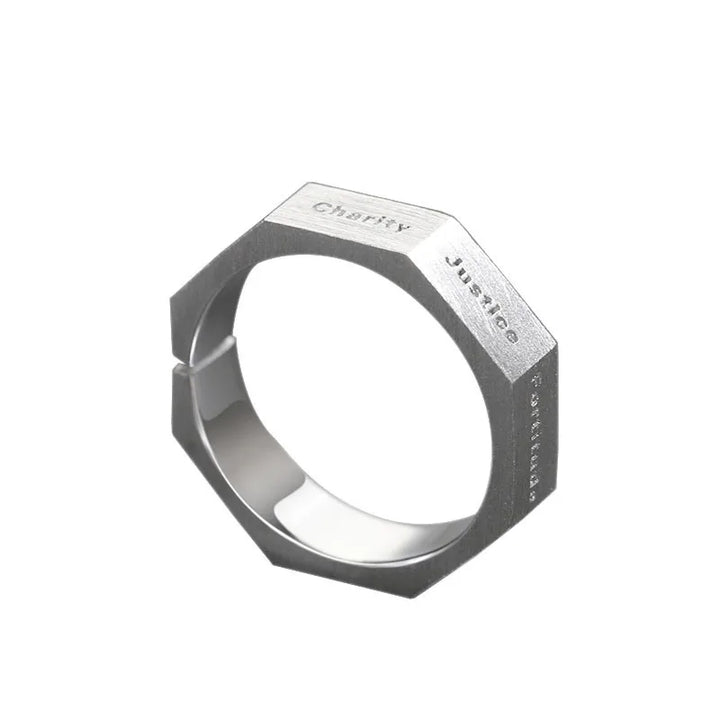Seven Virtues Engraved Ring