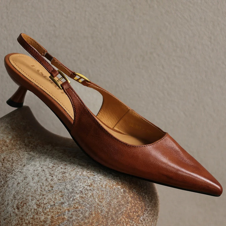 Valina Leather Slingbacks