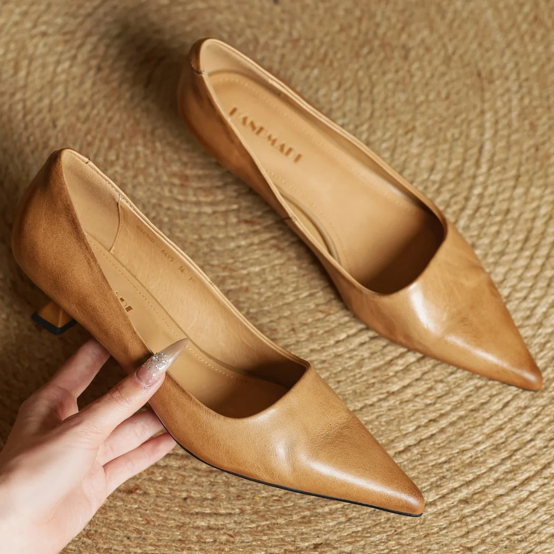 Italian Leather Court Pumps