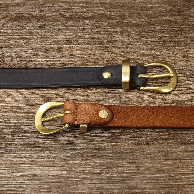 Harlow Brass Leather Belt