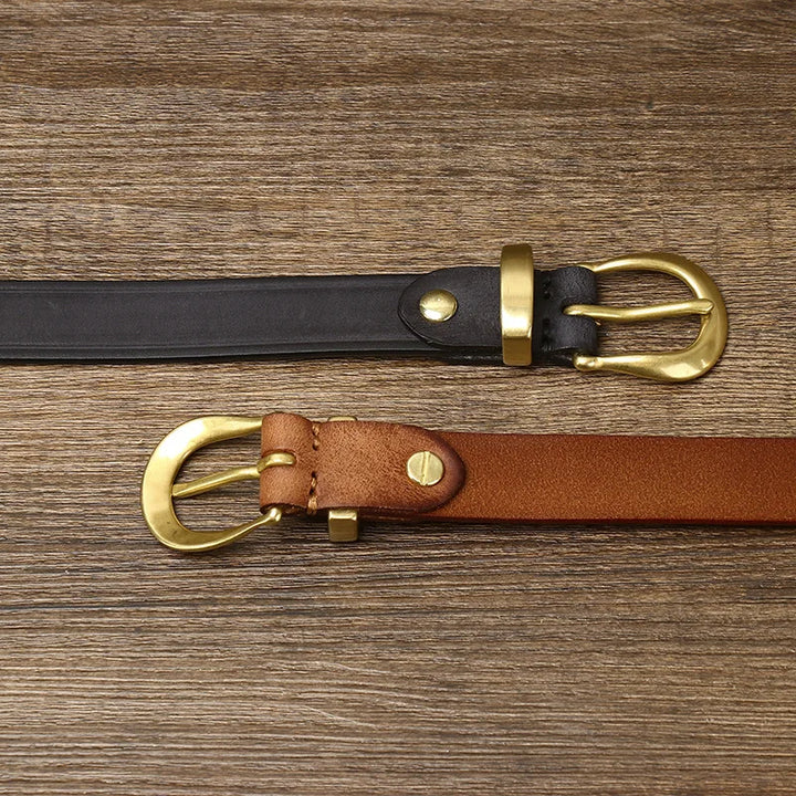 Harlow Brass Leather Belt