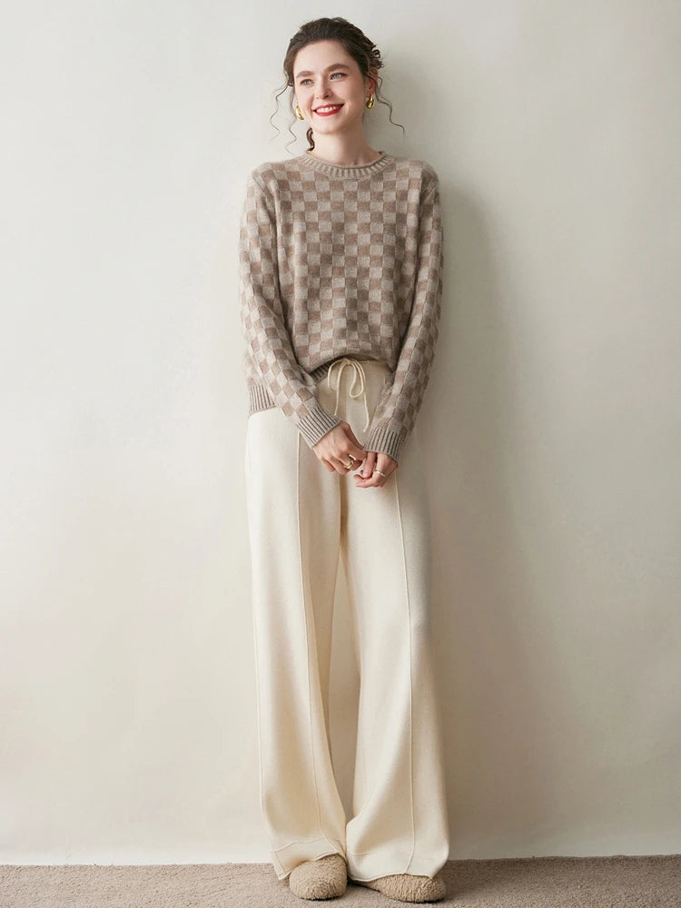 Claudette Check Cashmere Sweater
