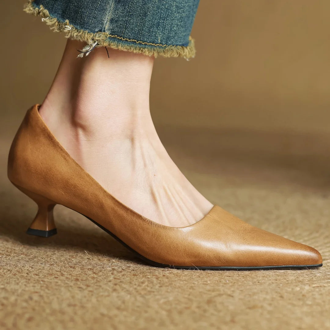 Italian Leather Court Pumps