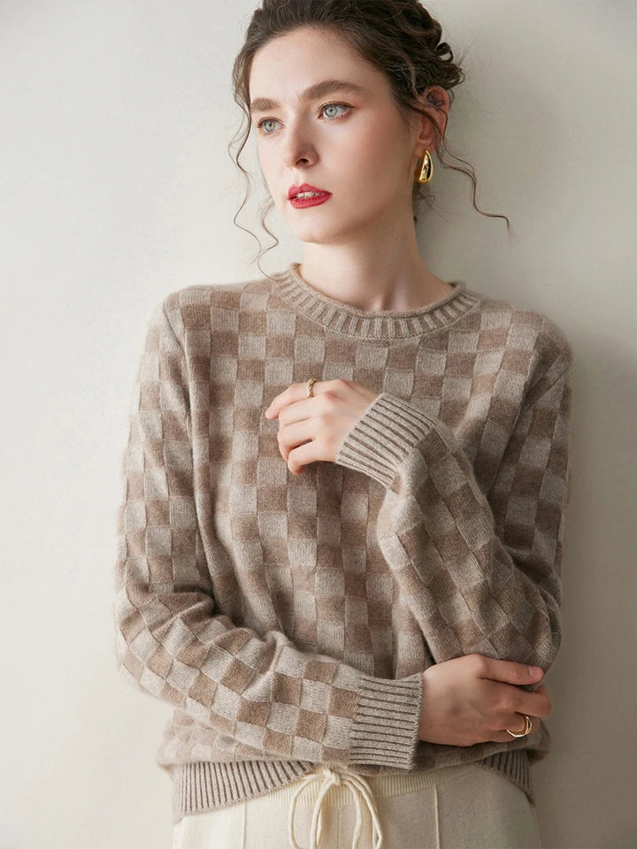 Claudette Check Cashmere Sweater