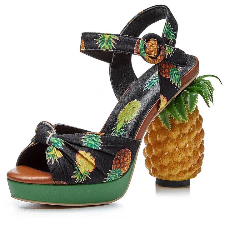 Ananasso Pineapple-Heel Platform Sandals