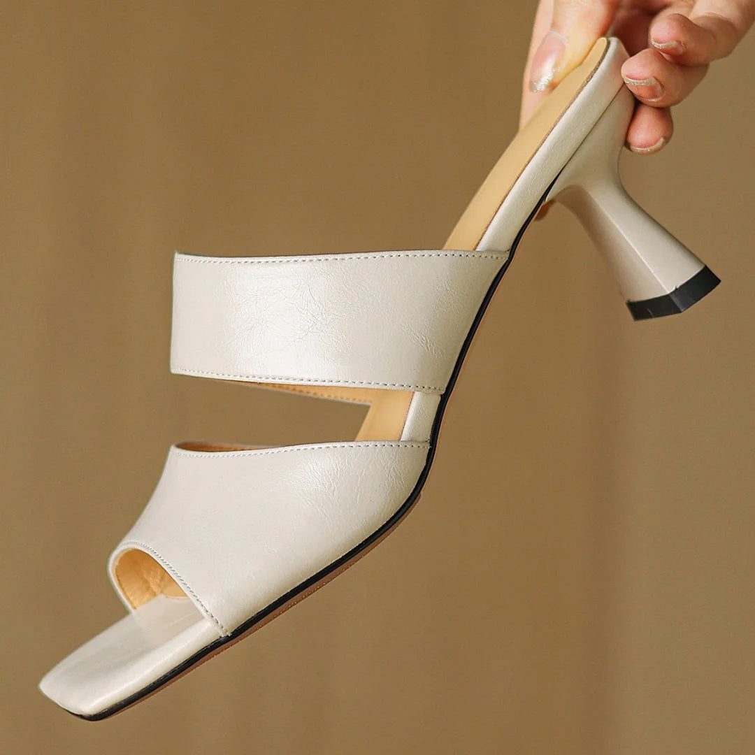Calice Twin Strap Leather Mules