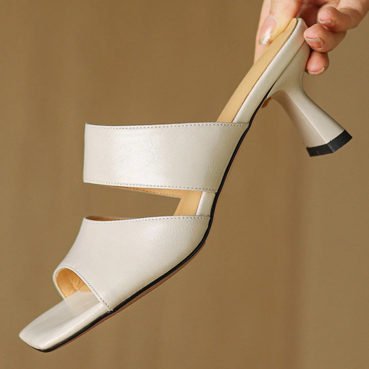 Calice Twin Strap Leather Mules
