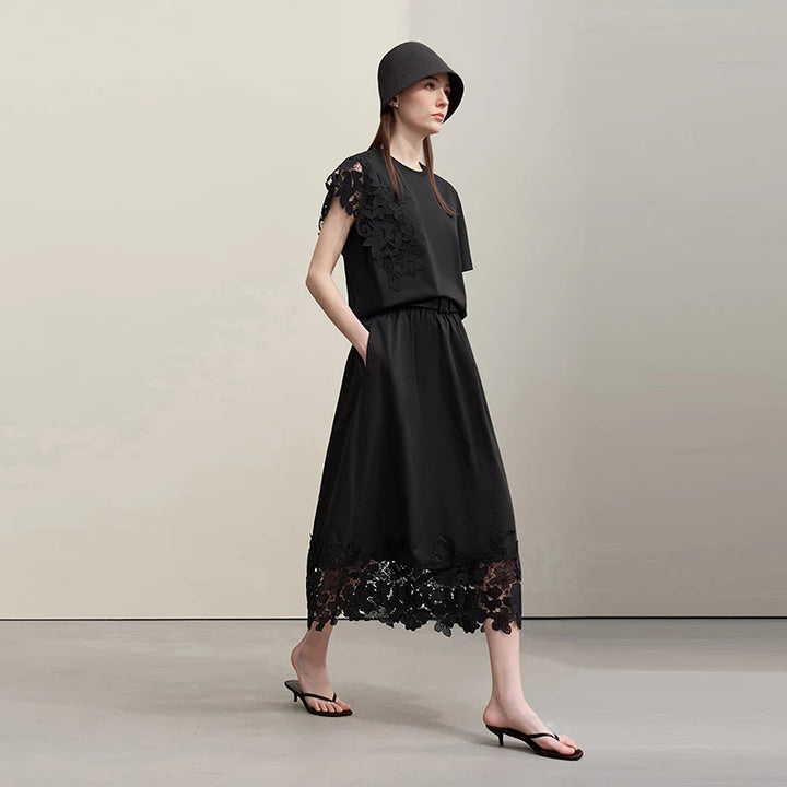 Pizzo Lace Shoulder Tee