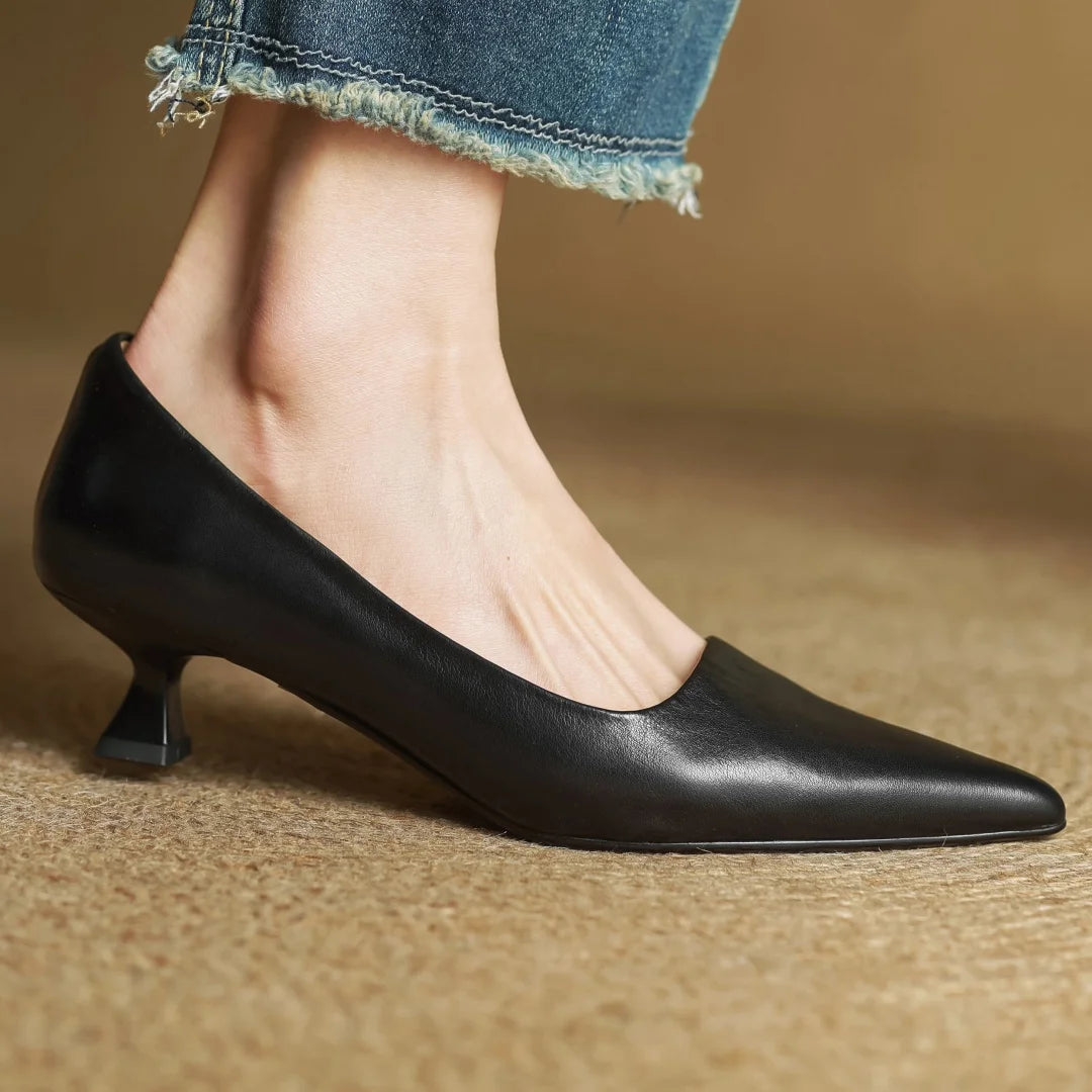 Italian Leather Court Pumps
