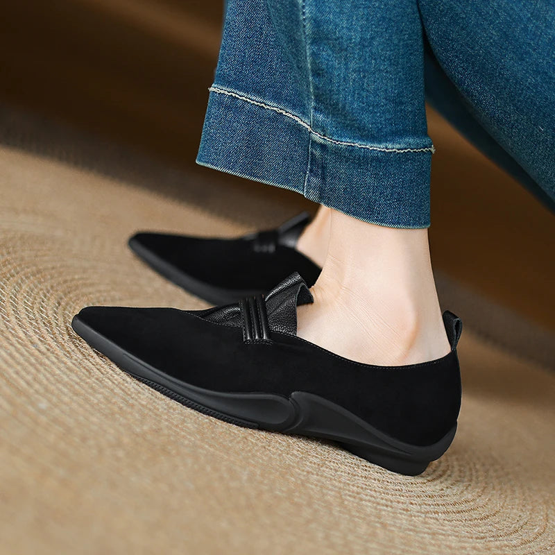 Plicata Leather Flats