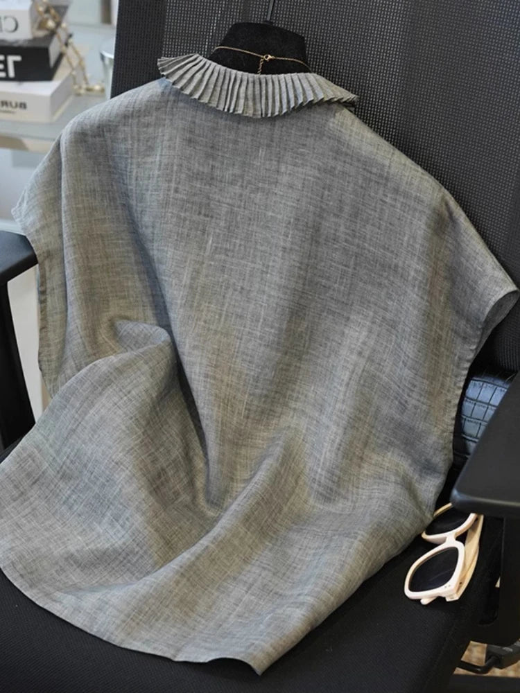 Pleatra Ruffle Collar Blouse