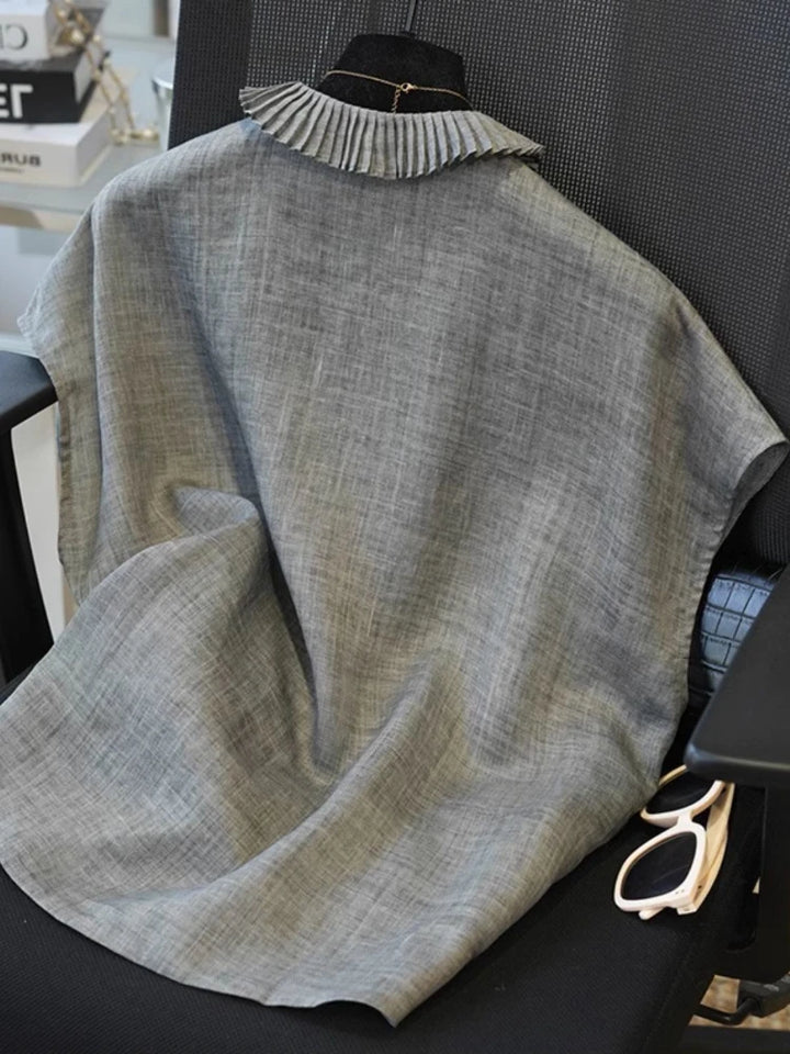 Pleatra Ruffle Collar Blouse