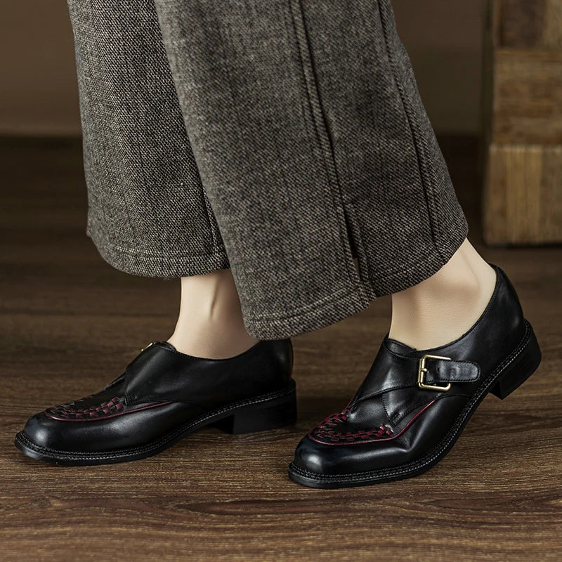 Cortona Woven Leather Oxfords