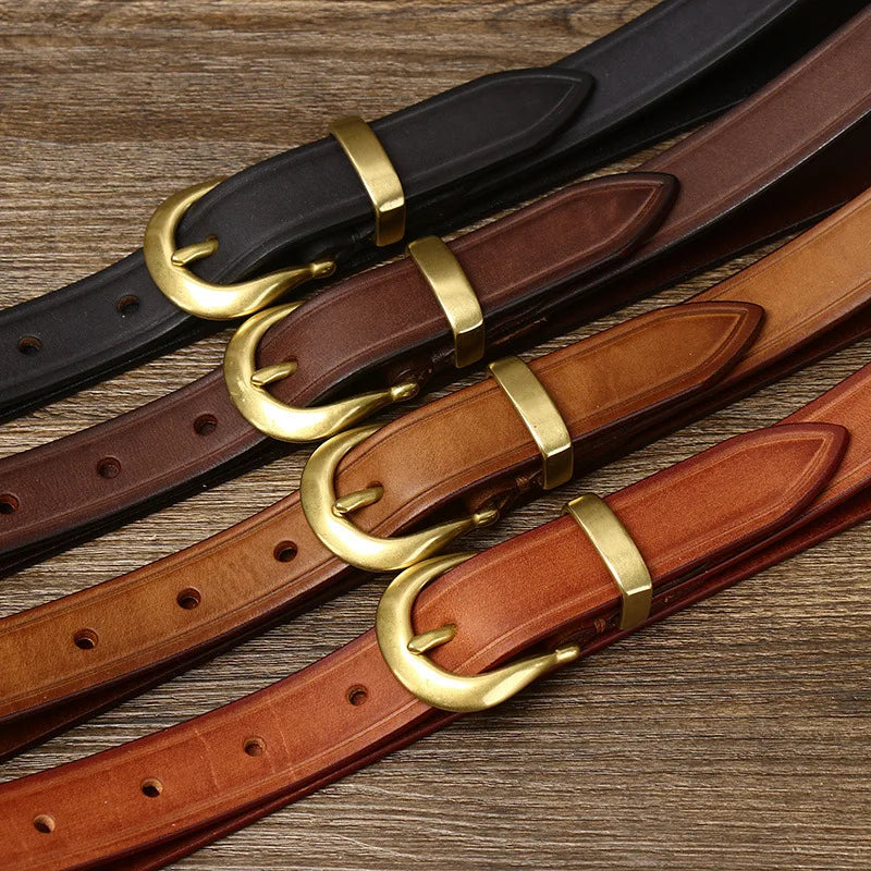 Harlow Brass Leather Belt