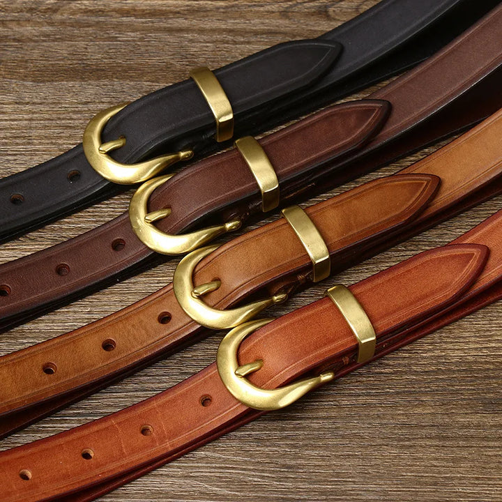 Harlow Brass Leather Belt