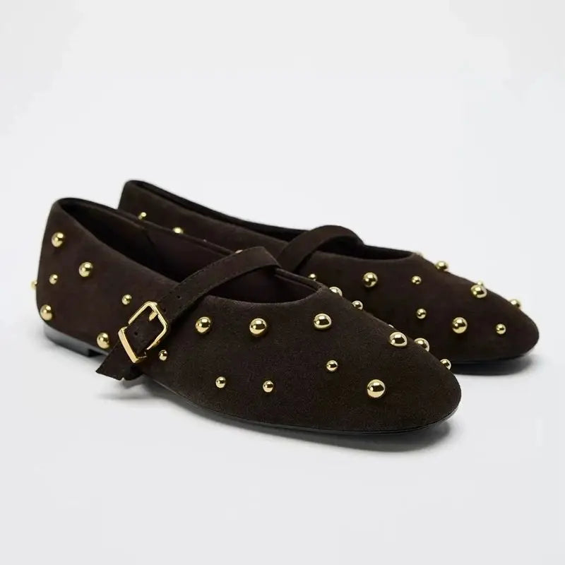 Goldrush Studded Flats