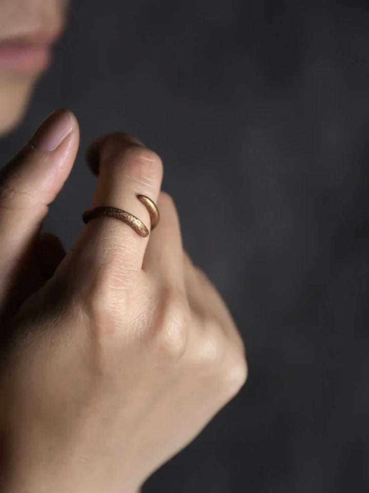 Patina Spiral Copper Ring